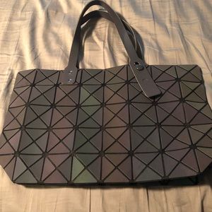 Black and multicolor triangle designer like bag